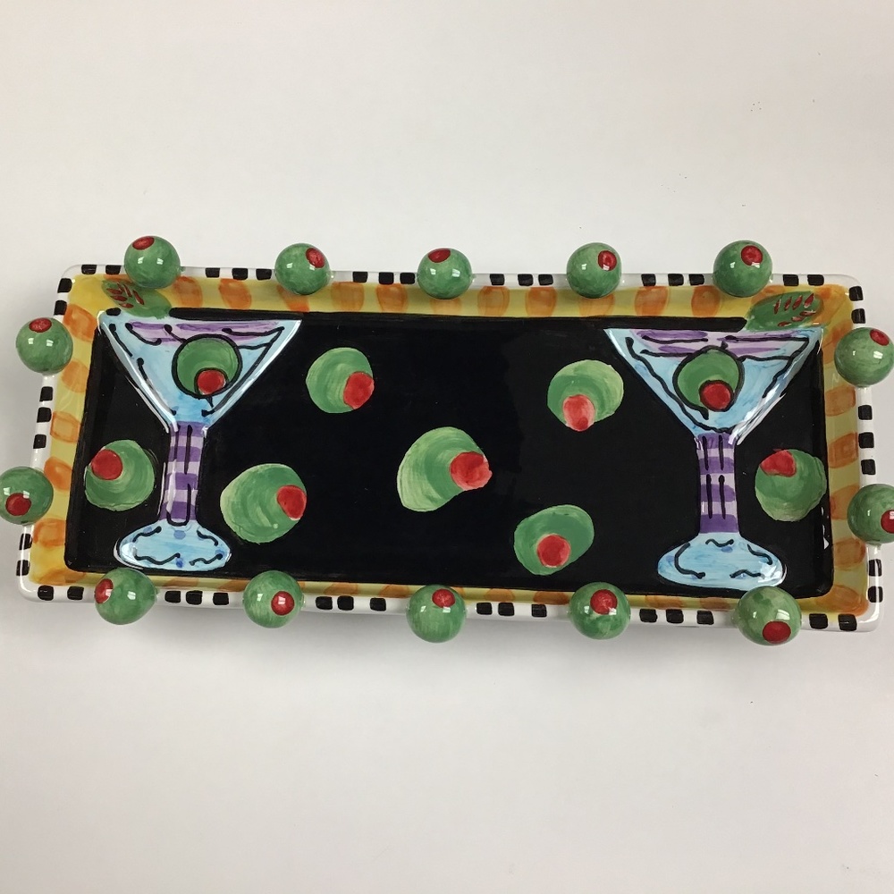 New Becca’s Hand Painted Martini Appetizer Plate